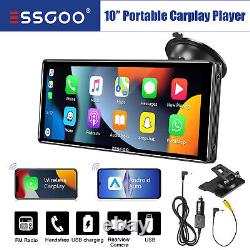 10 inch Car Radio Stereo Player Portable Apple CarPlay Android Auto Play MP5 FM