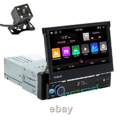 1Din Car Stereo Radio Player BT GPS WIFI CarPlay Android Auto Mirror Link Camera