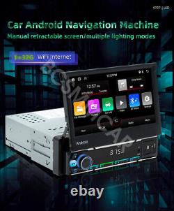 1Din Car Stereo Radio Player BT GPS WIFI CarPlay Android Auto Mirror Link Camera