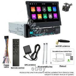 1Din Car Stereo Radio Player BT GPS WIFI CarPlay Android Auto Mirror Link Camera