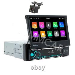 1Din Car Stereo Radio Player BT GPS WIFI CarPlay Android Auto Mirror Link Camera