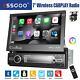 1 Din 7 Wireless Carplay Car Stereo Player Radio Flip Out Touch Screen + Camera