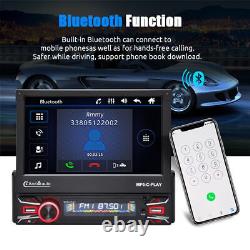 1 DIN 7 Wireless Carplay Car Stereo Player Radio Flip Out Touch Screen + Camera