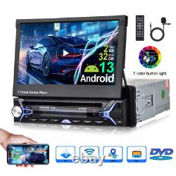 32GB Single 1DIN Android 13 Car Stereo Radio DVD Player GPS SAT NAV Bluetooth CD