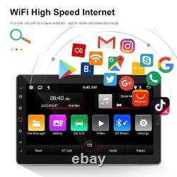 32G 1 DIN 10.1 Rotatable Android 12 Car Stereo Radio GPS Navi WiFi BT FM Player