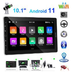 32G 1 DIN 10.1 Rotatable Android 12 Car Stereo Radio GPS Navi WiFi BT FM Player