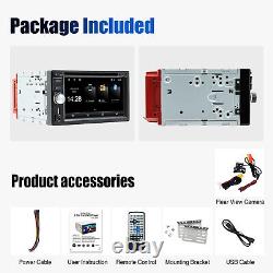 6.2 2 DIN Car Stereo Radio CD DVD Player Carplay Android Auto FM AM RDS +Camera