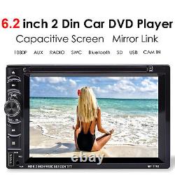 6.2 In Dash Sat Nav 2din Car Stereo DVD Player AM FM Bluetooth Radio +Camera