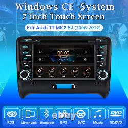 7Car Stereo GPS Sat Nav Radio 2Din For AUDI TT MK2 8J 2006-2012 DVD Player DAB+