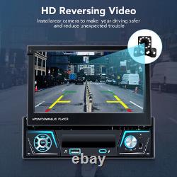 7Car Stereo Radio Wireless CarPlay Android Retractable Screen MP5 Player+Camera