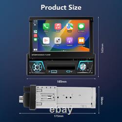 7Car Stereo Radio Wireless CarPlay Android Retractable Screen MP5 Player+Camera