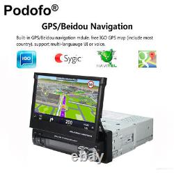 7 1DIN Car Stereo Radio GPS Sat Nav Touch Screen Bluetooth MP3 MP5 Player FM