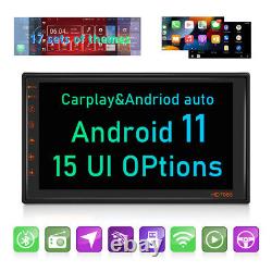 7 Android 11 Double 2 Din Carplay Car Stereo Radio GPS WIFI MP5 Player + Camera
