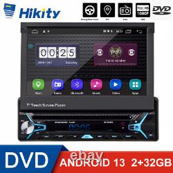 7 Android 13 Car Stereo Radio DVD CD Player 1 DIN Head Unit Bluetooth AM/FM GPS