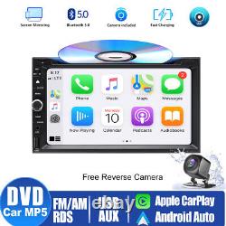 7 Android Auto 2Din Car Stereo CD DVD Player BT 5.0 Wireless Carplay USB+Camera