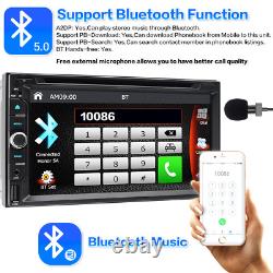 7 Android Auto 2Din Car Stereo CD DVD Player BT 5.0 Wireless Carplay USB+Camera