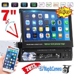 7 Car Radio Stereo 1 DIN Bluetooth MP5 Player GPS Sat Nav EU Map USB2.0 +Camera