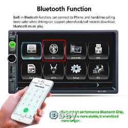 7 Car Radio Stereo Bluetooth FM USB AUX Carplay MP5 Player Double 2DIN + Camera