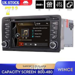 7 Car Stereo DAB+ DVD Radio GPS Sat Nav Head Unit Player BT For Audi A3 S3 RS3