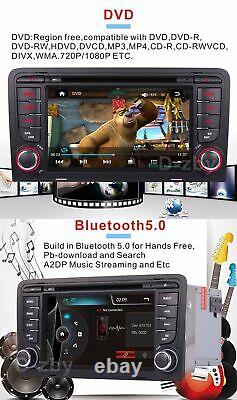 7 Car Stereo DAB+ DVD Radio GPS Sat Nav Head Unit Player BT For Audi A3 S3 RS3