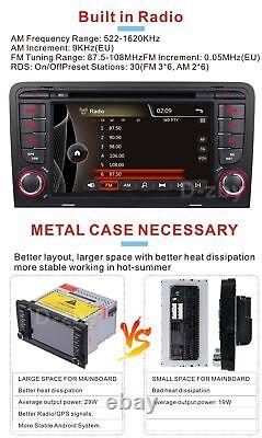 7 Car Stereo DAB+ DVD Radio GPS Sat Nav Head Unit Player BT For Audi A3 S3 RS3