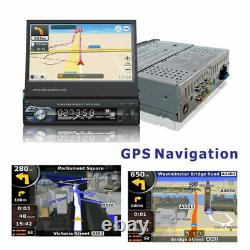 7 Single 1DIN Car Radio Stereo Bluetooth MP5 Player GPS Sat Nav UK Map withCamera