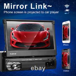 7 Single 1Din Car Radio Stereo Flip Out Android 10.1 GPS Sat Nav Bluetooth WIFI