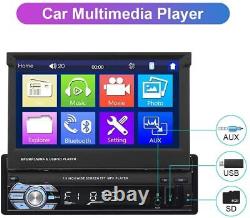 7 Single 1Din Flip Out Car Radio Stereo GPS Sat Nav Bluetooth MP5 Player with Cam