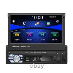 7 Single 1Din Flip Out Car Radio Stereo GPS Sat Nav Bluetooth MP5 Player with Cam