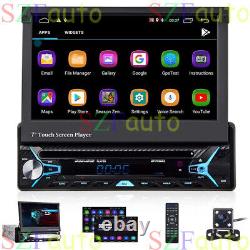 7 Single 1 DIN Car CD DVD Player GPS SAT NAV Bluetooth Stereo Radio SWC Camera