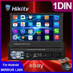 7 Single 1 DIN Flip out Car Radio Touch Screen Stereo Bluetooth Player + Camera