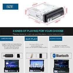 7 Single 1 DIN Flip out Car Radio Touch Screen Stereo Bluetooth Player + Camera