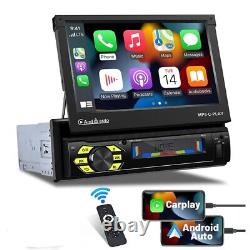 7 Single 1 Din Automatic Flip Out Car Radio Stereo Android/Apple Carplay Player