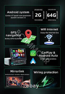 7 Single 1 Din Car Stereo Radio Bluetooth USB For Apple Carplay GPS MP5 Player