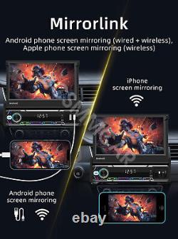 7 Single 1 Din Car Stereo Radio Bluetooth USB For Apple Carplay GPS MP5 Player