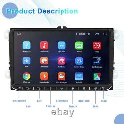 9Car Stereo Radio Android Double Din MP5 Player For VW With Rear Camera UK