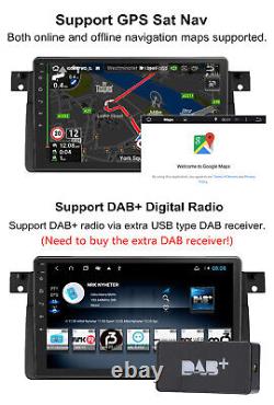 9 Android 12 Car Radio For BMW E46 M3 Stereo CarPlay Sat Nav GPS Bluetooth WiFi