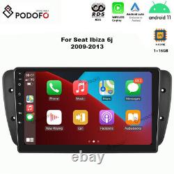 9'' Car Stereo Android 11 CarPlay Player Sat Nav GPS For Seat Ibiza 6j 2009-2013