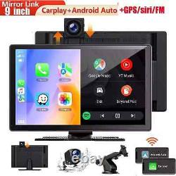 9 Portable Car Stereo Radio For Wireless Apple Carplay&Android Auto GPS+Cam