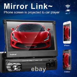 Android 10.1 Car Radio 7 Single 1 DIN Flip-up Stereo GPS Wifi FM Player +Camera