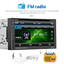 Double 2DIN 6.95 Inch Car Radio Stereo DVD CD Player Bluetooth FM USB TF +Camera
