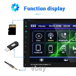 Double 2 DIN 7'' Touch Screen Car Radio Stereo DVD CD Bluetooth USB FM Player