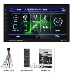 Double 2 DIN 7'' Touch Screen Car Radio Stereo DVD CD Bluetooth USB FM Player