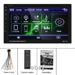 Double 2 DIN Car DVD Player Stereo Radio 7 Touch Screen Bluetooth FM MP5 Player