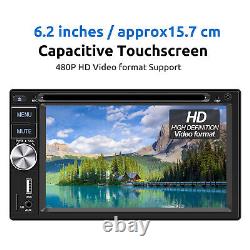 Double 2 DIN Car Stereo Radio CD DVD Player Apple Carplay & Android Auto SWC+CAM