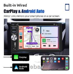 Double 2 DIN Car Stereo Radio CD DVD Player Apple Carplay & Android Auto SWC+CAM