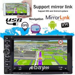 Double 2 DIN Car Stereo Radio USB CD DVD Player Mirror Link For iOS & Android