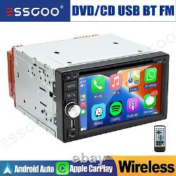 Double 2 Din Car Stereo Radio CD DVD Player Apple Carplay & Android Auto USB BT