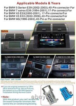 Double Din Car Stereo Radio Player GPS Sat Nav Head Unit For BMW 5 Series E39 X5