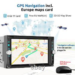 ESSGOO 2 DIN Car Stereo Bluetooth Radio DVD CD Player GPS Sat Nav RDS AM/FM USB